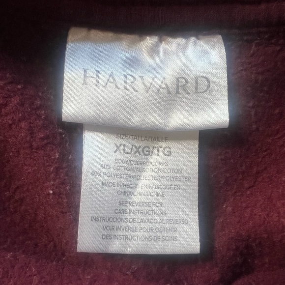 Vintage Harvard Sweatshirt XL Red University Student Spellout Logo Sweater - Picture 5 of 7